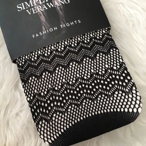 Simply Vera By Vera Wang Black Lace Knitted Tights